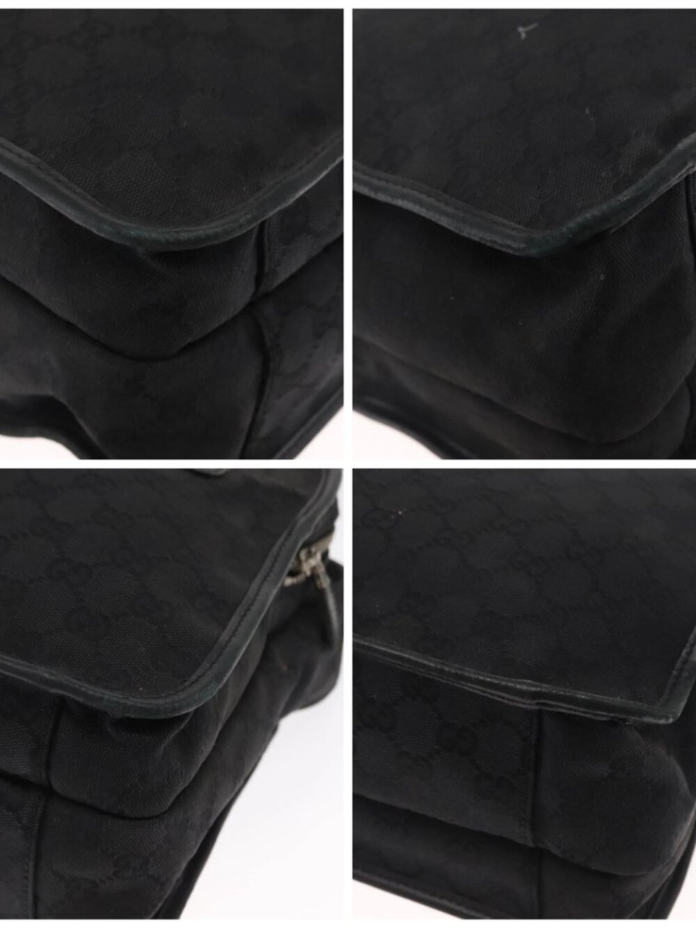 GUCCI GG Canvas Shoulder Bag Black Silver Auth ka1463 - Picture 14 of 16